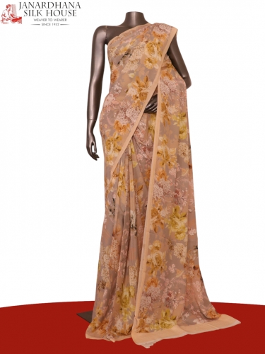 Floral  Pure Crepe Silk Saree